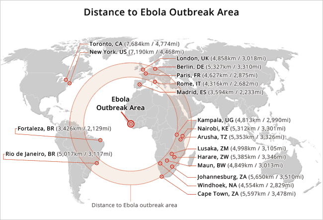 Ebola outbreak map - thanks to Safari Bookings
